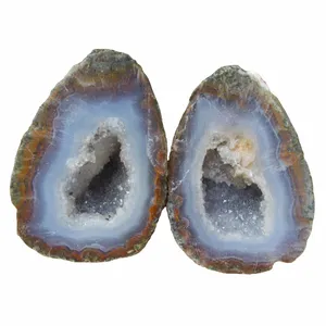 سنگ راف عقیق مدل ژئود کد RS903 مجموعه 2 عددی