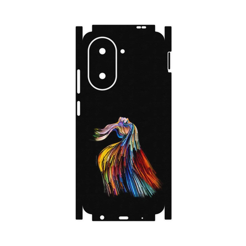 برچسب پوششی ماهوت مدل Rainbow Hair Digital Art-FullSkin مناسب برای گوشی موبایل شیائومی Poco C71