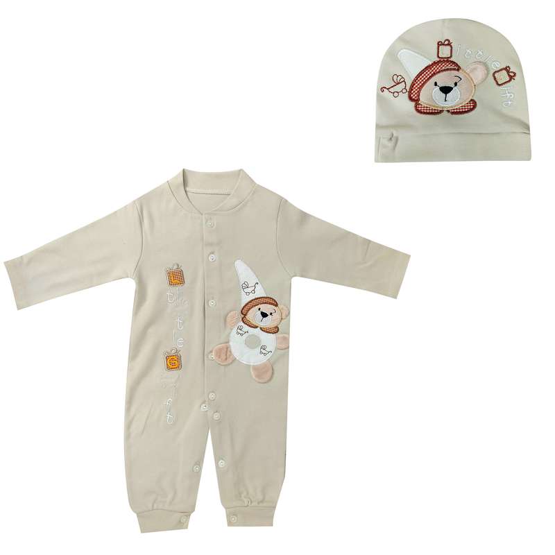  ست سرهمی و کلاه نوزادی سودا مدل LNSC