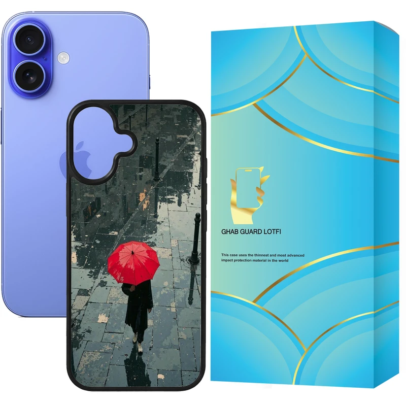 کاور قاب گارد لطفی طرح باران مدل GCHP16 مناسب برای گوشی موبایل اپل iPhone 16 