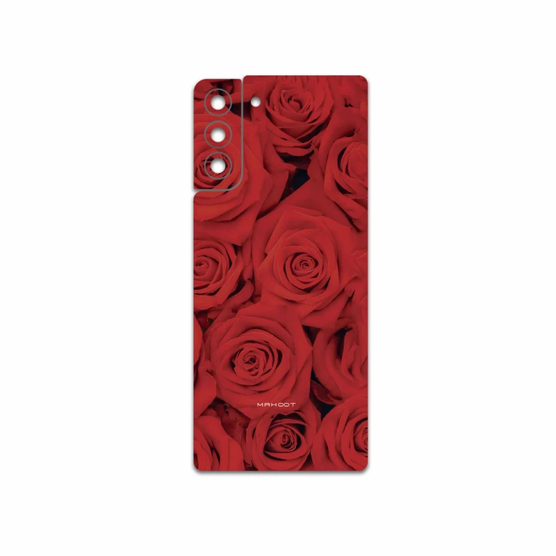 برچسب پوششی ماهوت مدل Red-Flower مناسب برای گوشی موبایل سامسونگ Galaxy S21 Plus 5G