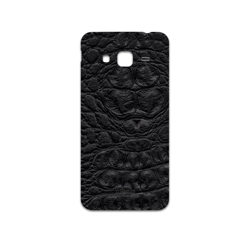 برچسب پوششی ماهوت مدل Black-Crocodile-Leather مناسب برای گوشی موبایل سامسونگ Galaxy J3 2016