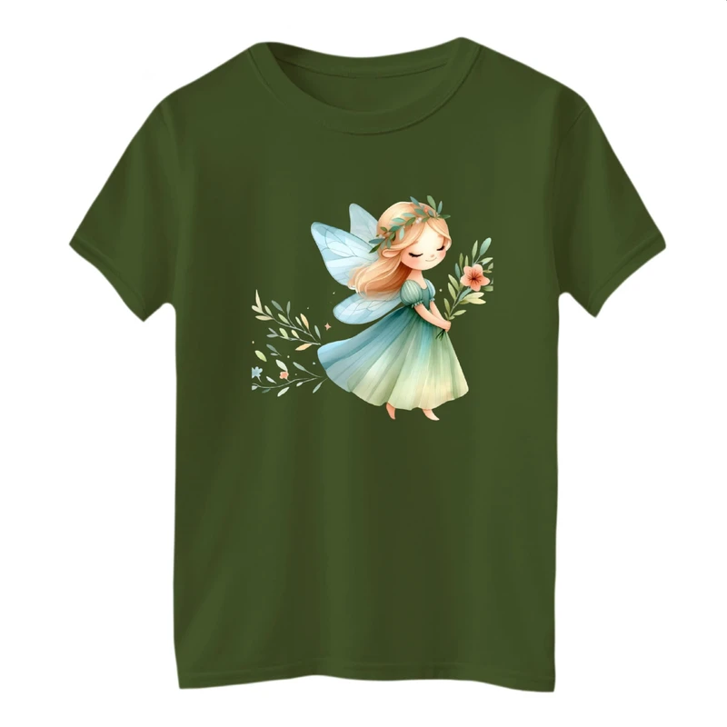 تی شرت آستین کوتاه بچگانه مدل دخترک فرشته کد 6