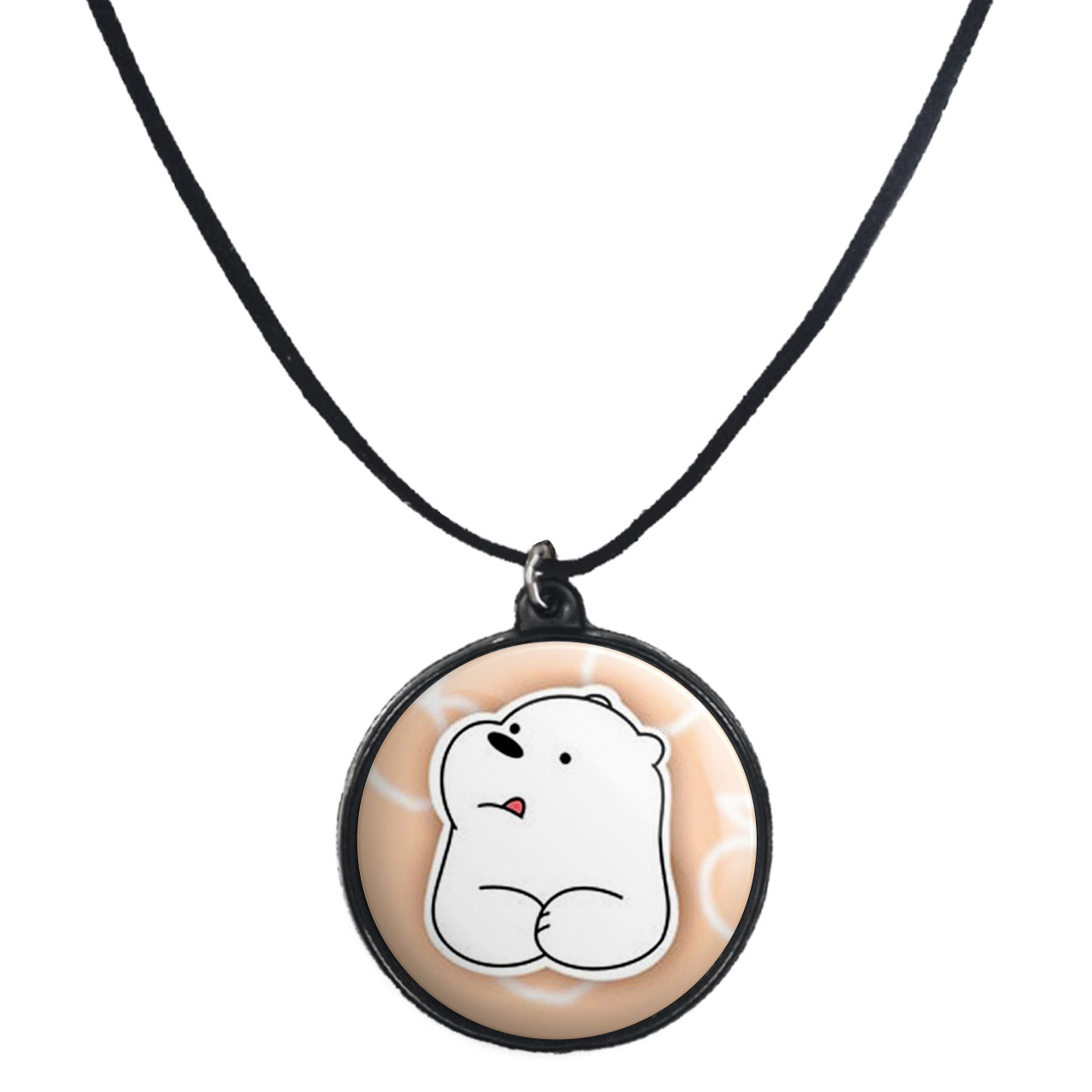 گردنبند پرمانه طرح خرس‌های کله‌فندقی کد pmb.10235 مدل دو طرفه