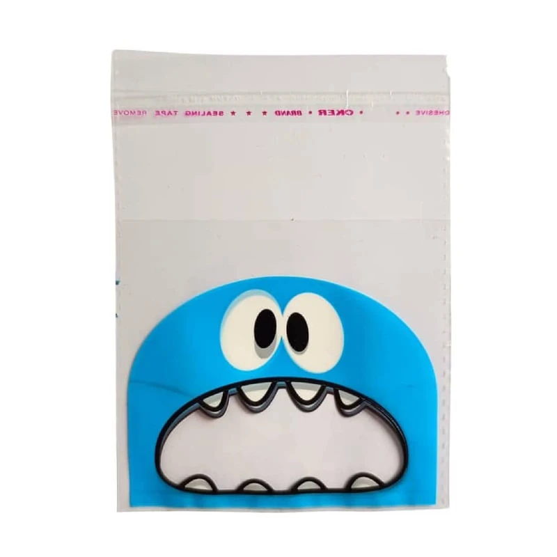 سلفون بسته بندی مدل لبه چسبدار طرح هیولا سایز 12 × 12 سانتی متر بسته 30 عددی