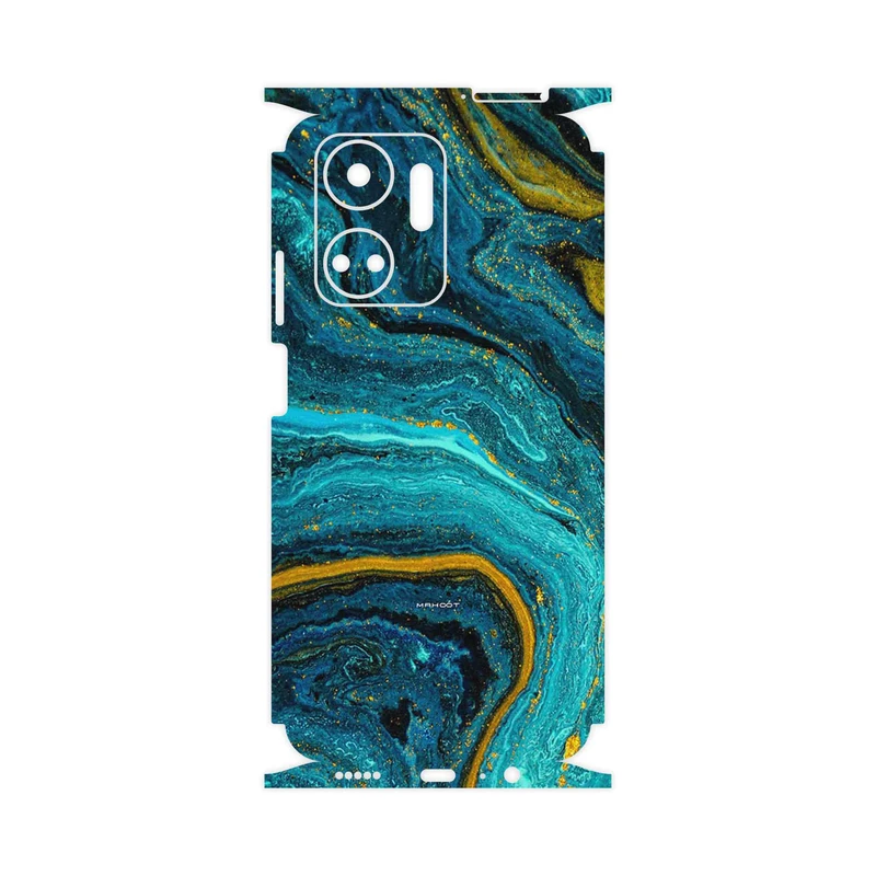 برچسب پوششی ماهوت مدل Turquoise marblewith golden streaks-FullSkin مناسب برای گوشی موبایل آنر X7a