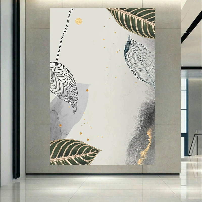 پوستر پارچه ای طرح مخمل  مینیمال برگ مدرن کد AR3062910