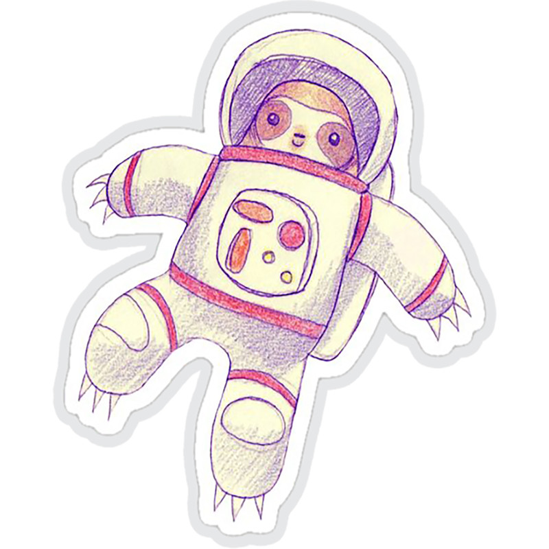 استیکر لپ تاپ طرح astronaut sloth drawing کدST101