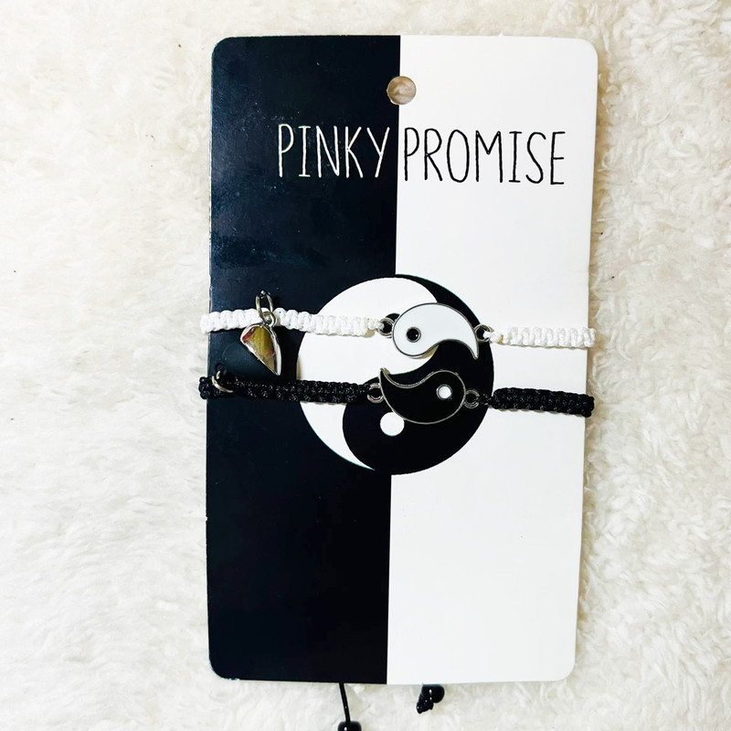 دستبند مدل یین و یانگ و قلب مجموعه دو عددی