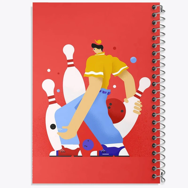 دفتر شطرنجی 50 برگ خندالو طرح بولینگ Bowling کد 28119