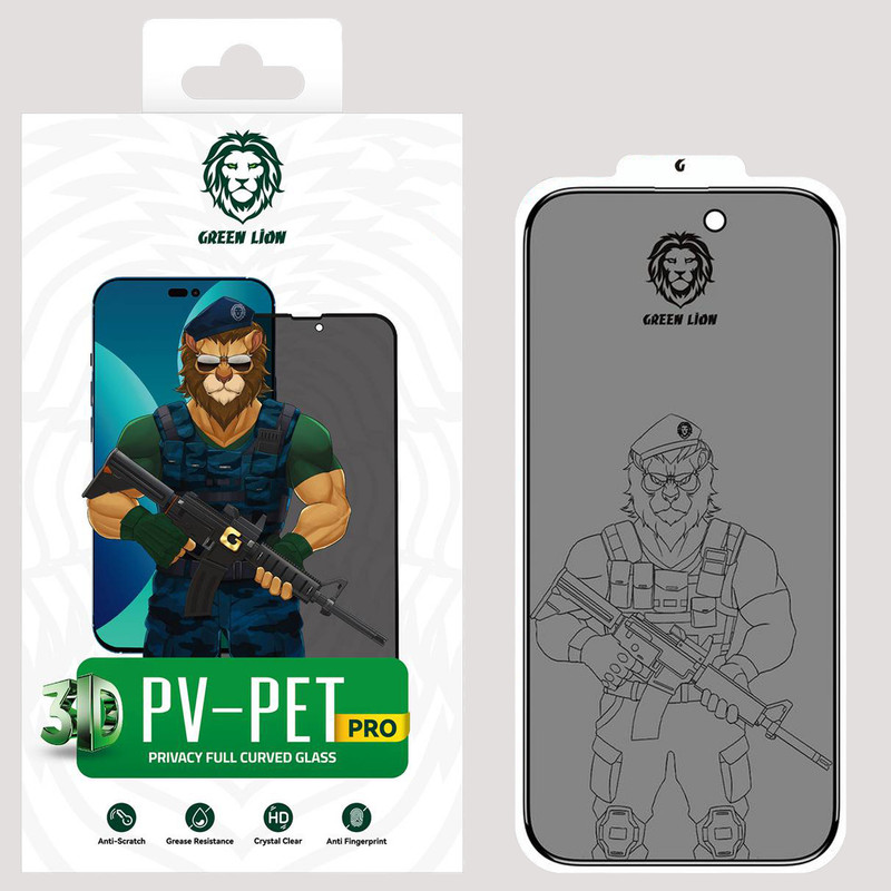 محافظ صفحه نمایش حریم شخصی گرین مدل 3D Pv-Pet Pro مناسب برای گوشی موبایل اپل iPhone 14 Pro