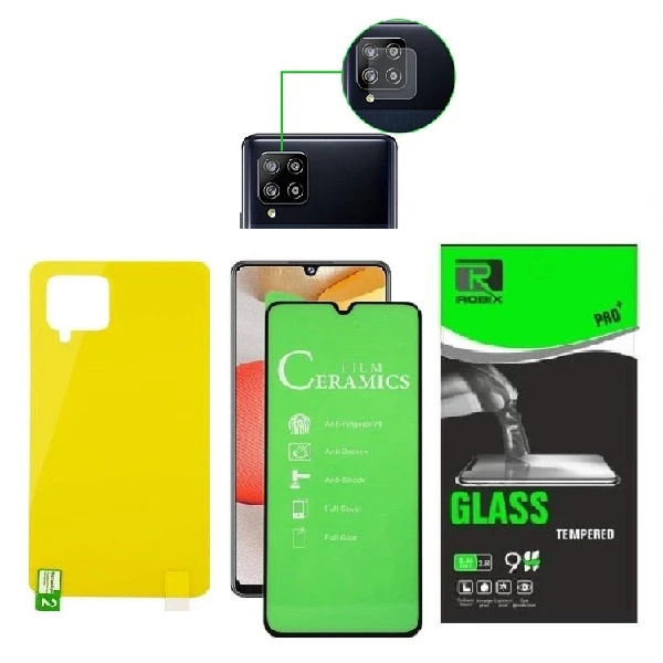 محافظ صفحه نمایش  روبیکس مدل CR-A42 مناسب برای گوشی موبایل سامسونگ Galaxy A42 به همراه محافظ لنز دوربین و محافظ پشت گوشی
