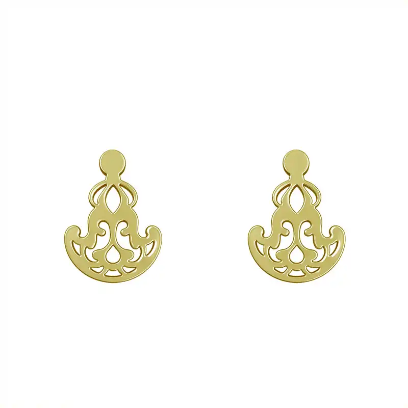 گوشواره طلا 18 عیار زنانه مدوپد مدل هندسی کد GA1-15195