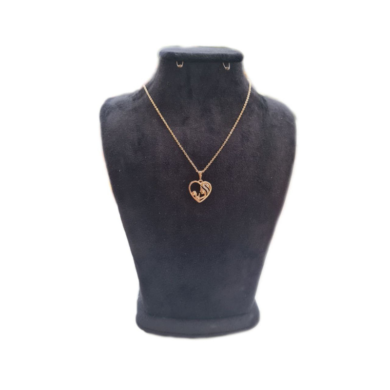 گردنبند زنانه ژوپینگ مدل قلب مادر و کودک کد 02