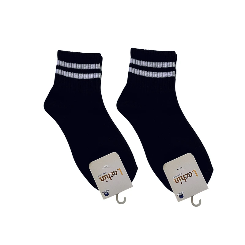 جوراب ساق کوتاه زنانه مدل خط دار کد P8255 بسته 2 عددی