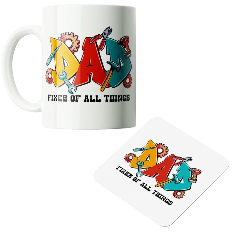 ماگ پاد آفرین مدل پدر روز مرد کد PZ345 به همراه زیرلیوانی