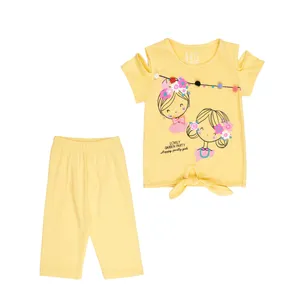 ست تی شرت و شلوارک دخترانه سون پون مدل G732