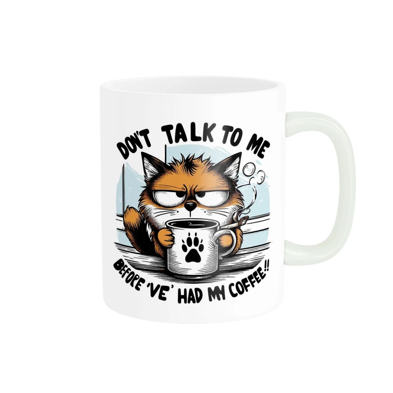 ماگ پاد آفرین مدل گربه و قهوه کد DKC899