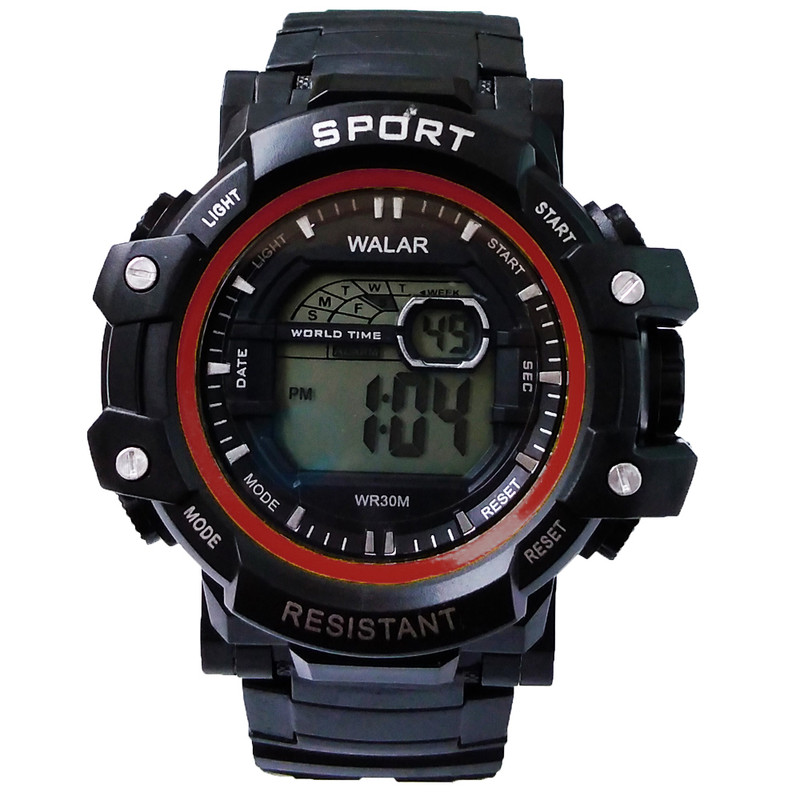 ساعت مچی دیجیتال پسرانه والار مدل چراغدار کرنومتردار کد 10.20