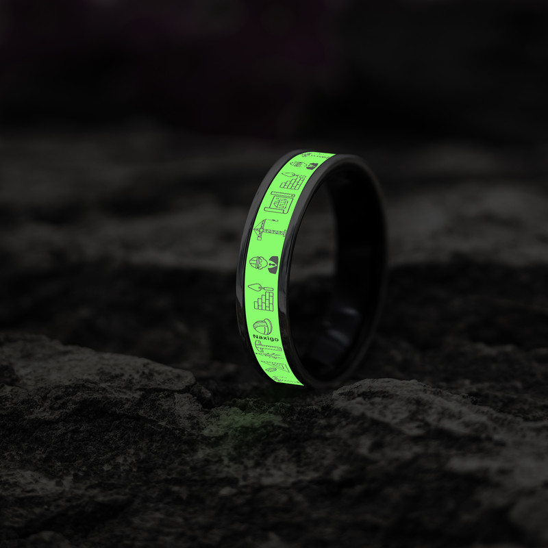 انگشتر ناکسیگو مدل شب تاب طرح معماری کد RB15637