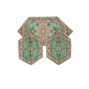 ست 3 تکه رومیزی ترمه مدل گلابتون کد FIR-54 