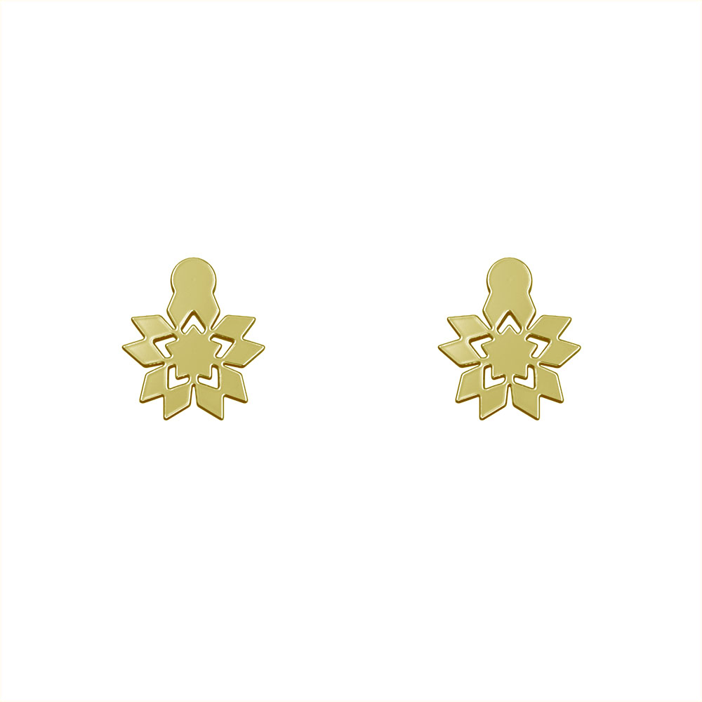 گوشواره طلا 18 عیار زنانه مدوپد مدل گل کد GA1-10126