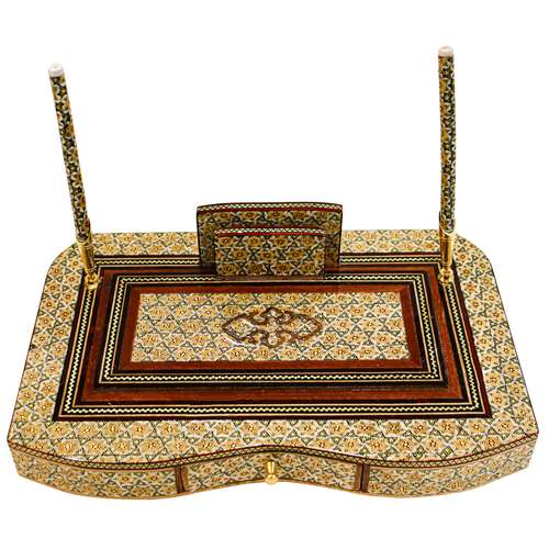 قلمدان خاتم کاری مدل مدیریتی طرح کشویی کد 21sim