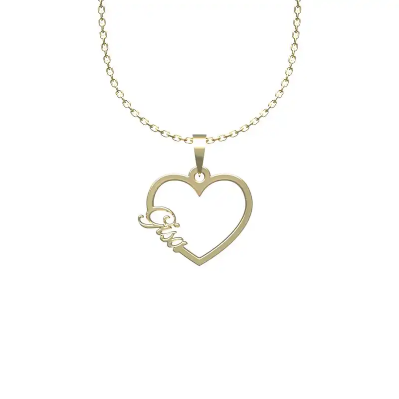 گردنبند طلا 18 عیار زنانه مدوپد مدل اسم گیسا gisa کد HF2-1-1290