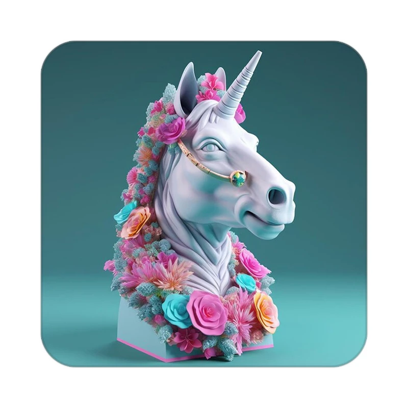 زیر لیوانی کاکتی طرح اسب تک شاخ و یونیکورن مدل mp29063