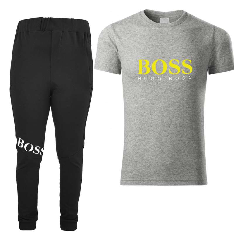 ست تی شرت و شلوار مردانه مدل 00518139 رنگ طوسی