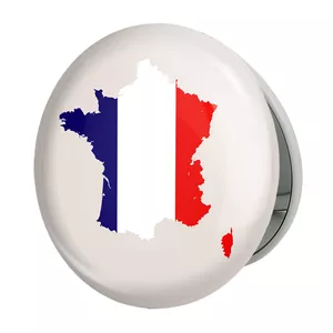 آینه جیبی خندالو طرح پرچم فرانسه مدل تاشو کد 20532 