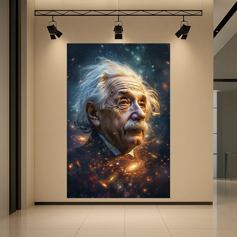 تابلو بوم طرح مخمل انیشتین مدل کهکشان کد AR3059154