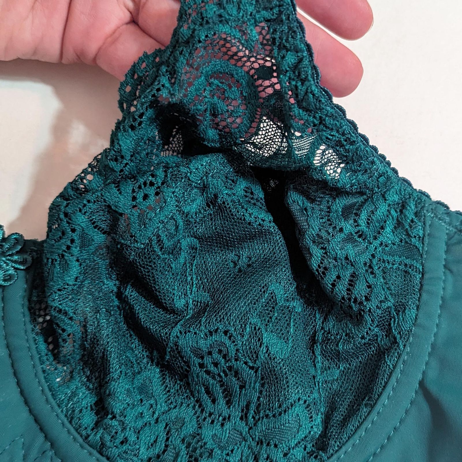 ست شورت و سوتین زنانه پانیذ مدل فنردار گیپور گلدار کد 9013 - - 7