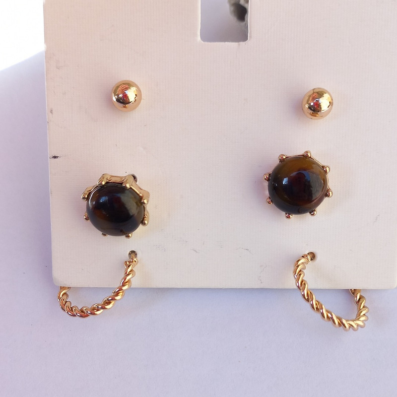 گوشواره زنانه مدل SMR 0212 مجموعه 3 عددی