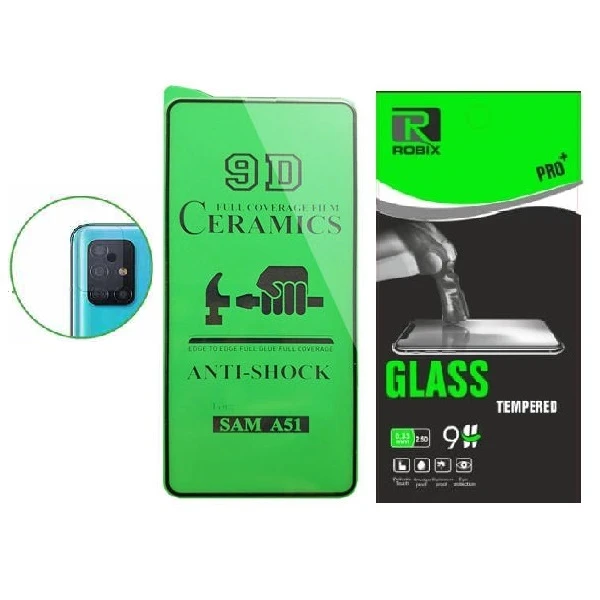محافظ صفحه نمایش روبیکس مدل CR-A51 مناسب برای گوشی موبایل سامسونگ Galaxy A51 به همراه محافظ لنز دوربین