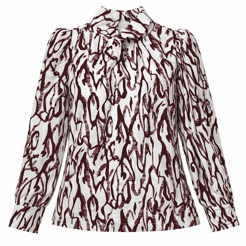 بلوز آستین بلند یقه ایستاده زنانه مدل N-38005