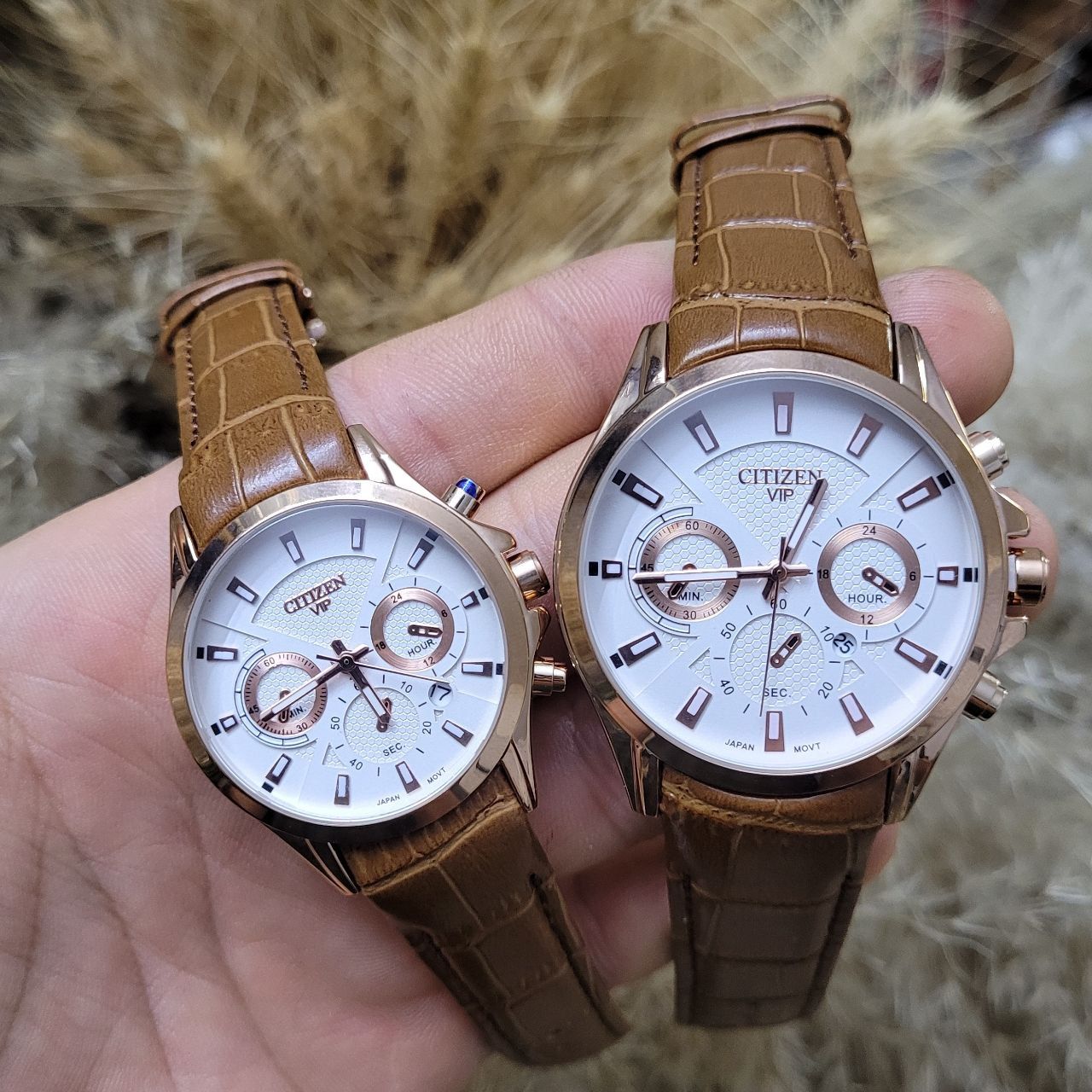 ست ساعت مچی عقربه ای  زنانه و مردانه مدل کوارتز تک موتور قفل پروانه ای 01 -  - 9