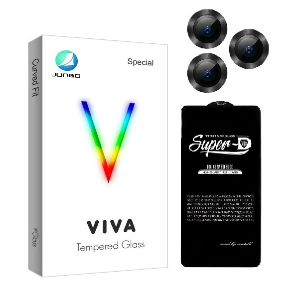 محافظ صفحه نمایش جانبو مدل Super D مناسب برای گوشی موبایل سامسونگ Galaxy A24 به همراه محافظ لنز دوربین
