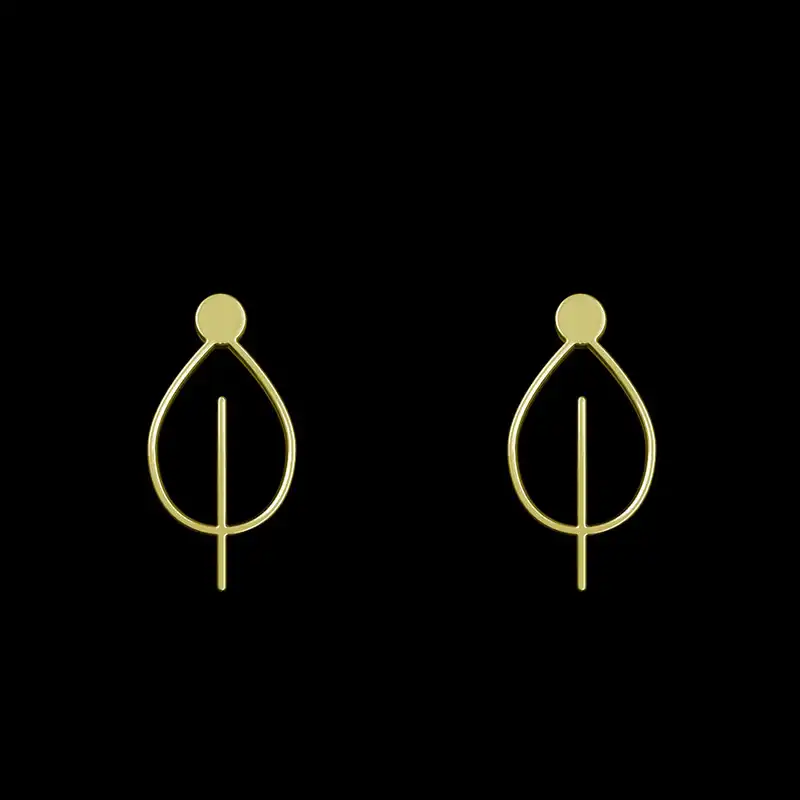 گوشواره طلا 18 عیار زنانه مدوپد مدل برگ کد GA1-16027