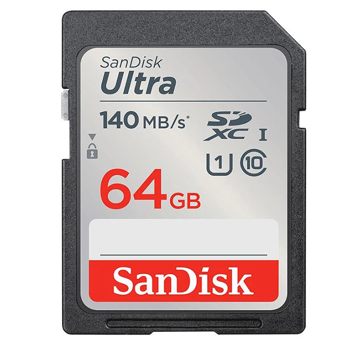 کارت حافظه SDXC سن دیسک مدل Ultra کلاس 10 استاندارد UHS-I U1 سرعت 140MB/s ظرفیت 64 گیگابایت