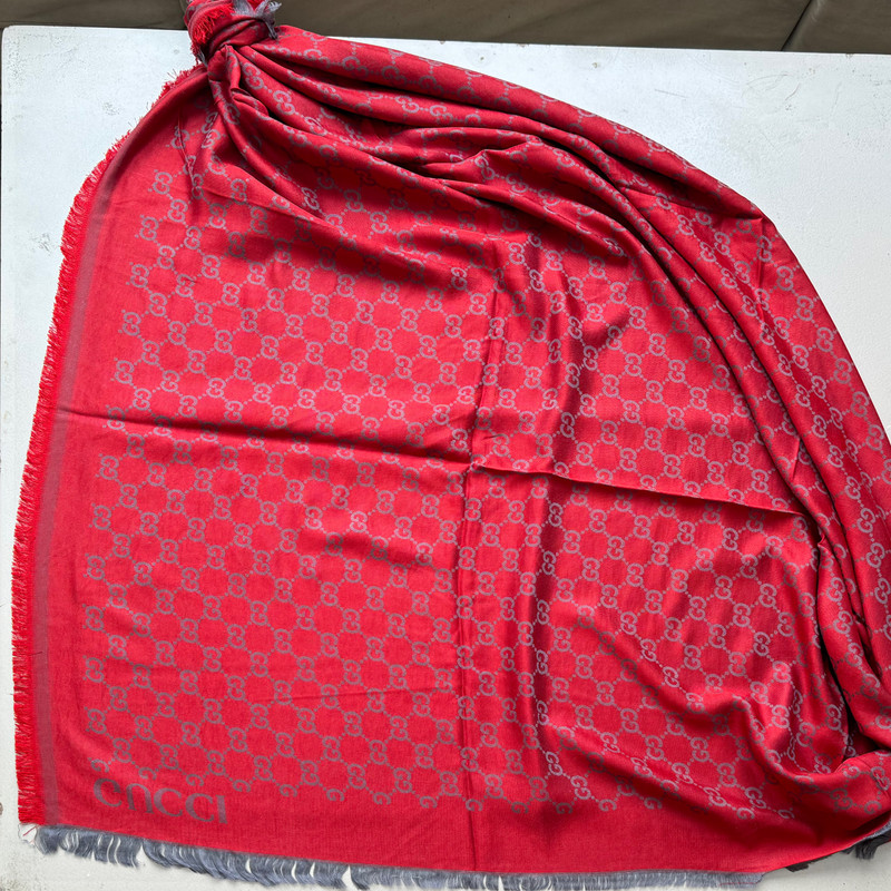 روسری زنانه مدل نخی ژاکارد چهار فصل دور ریش زنجیری