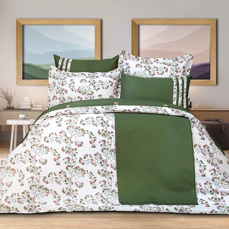 سرویس ملحفه خانه خواب اورنگ مدل  K-Geranium  دو نفره شش تکه