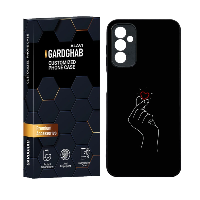 کاور گارد قاب علوی مدل دورژله ای پشت گلس عاشقانه مناسب برای گوشی موبایل سامسونگ Galaxy M13 4G