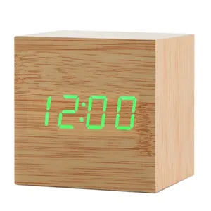 ساعت رومیزی دیجیتال  طرح چوب مدل W-1