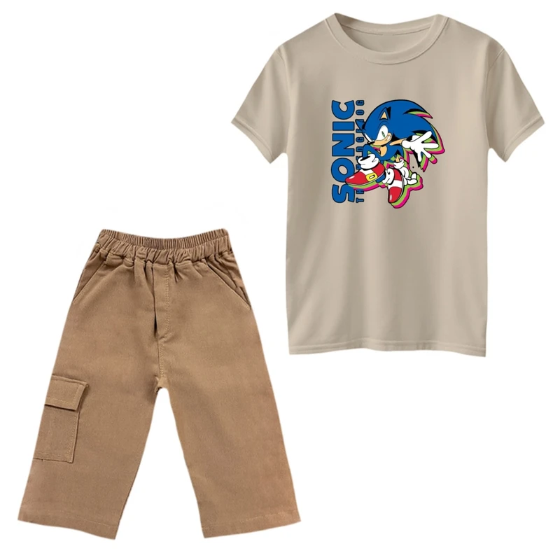 ست تی‌شرت و شلوارک پسرانه مدل سونیک کد 04