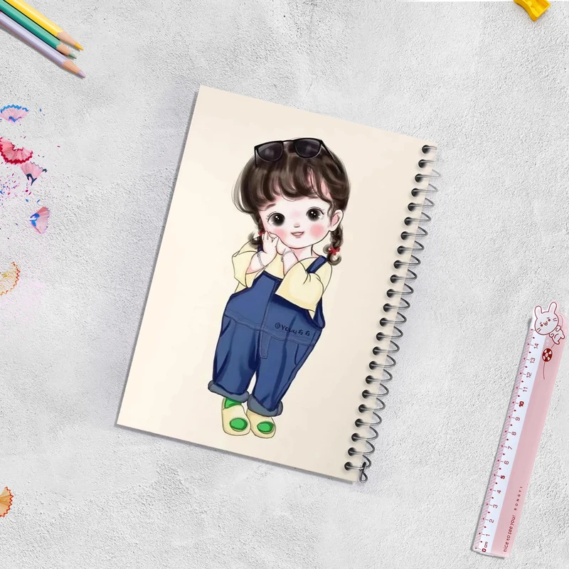 دفتر مشق 50 برگ خندالو مدل دخترانه فانتزی کد 25714