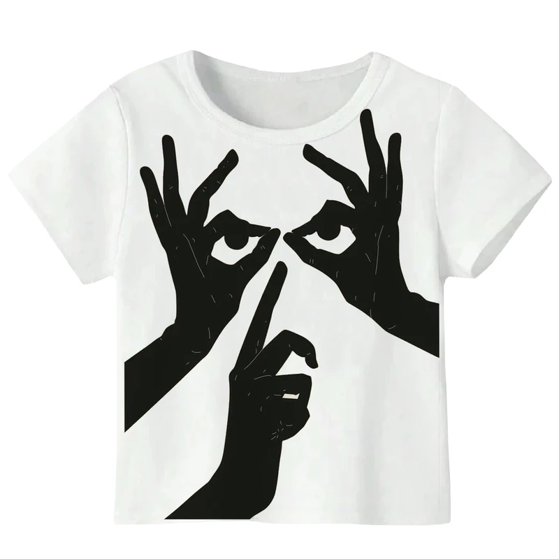 تی‌شرت آستین کوتاه پسرانه مدل W292 طرح صورتک