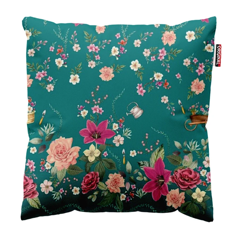  کوسن پاد آفرین طرح گل کد 3170 سایز 30*30 سانتی متر