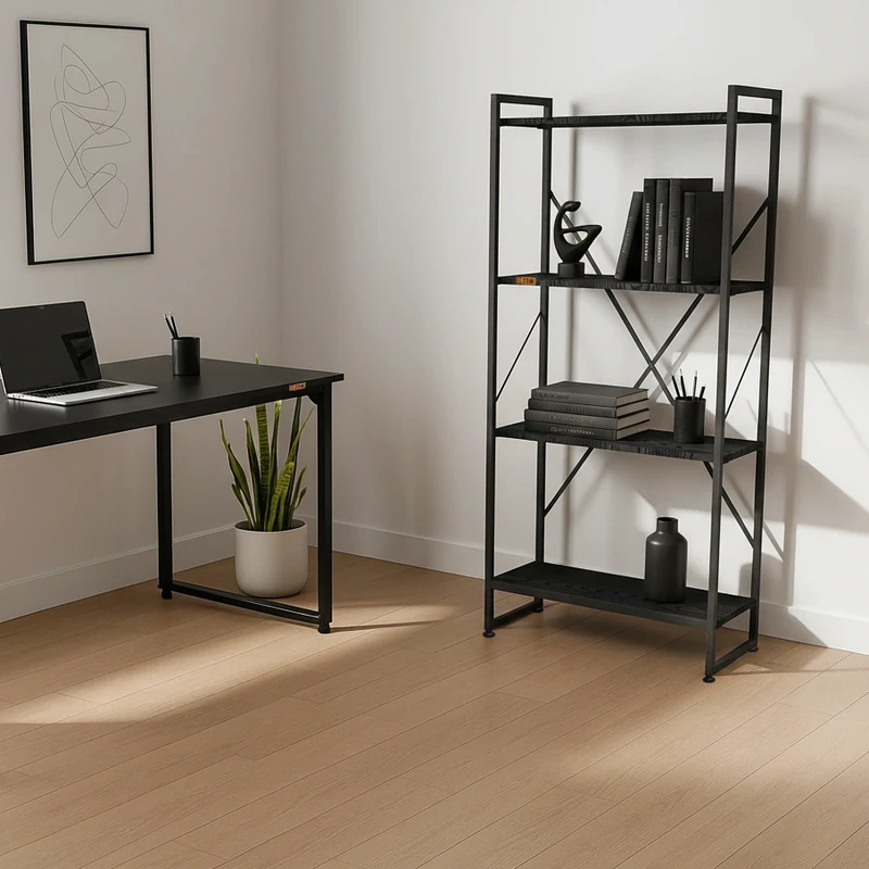 کتابخانه چهار طبقه دیزم مدل مونتاژی LIB_60×140_B