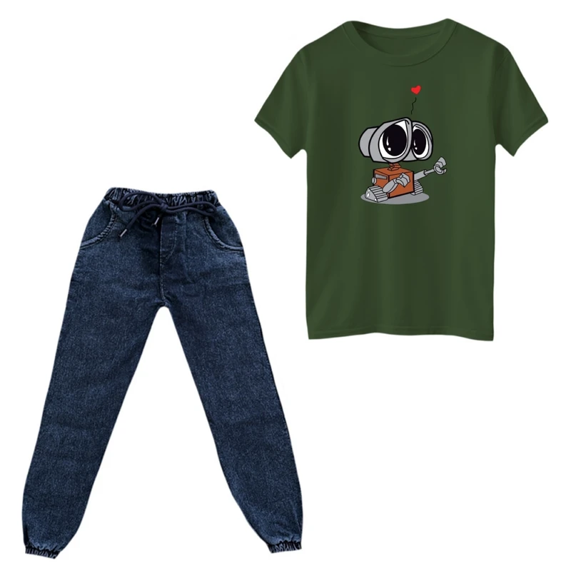 ست تی‌شرت و شلوار پسرانه مدل والی کد 5